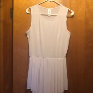 White dress with pleats